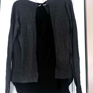 RW&CO Layered Knit Sweater with Chiffon & Bow Back – Size Small